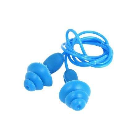 IJARP IJARP 1 Pair of Waterproof Soft Silicone Gel Swimming Ear Protection Plugs with String Cord (Blue)