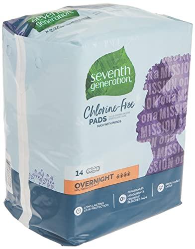 Seventh Generation Seventh Generation Maxi Pads, Overnight with wings, Free & Clear Chlorine Free Maxi Pads, 14ct