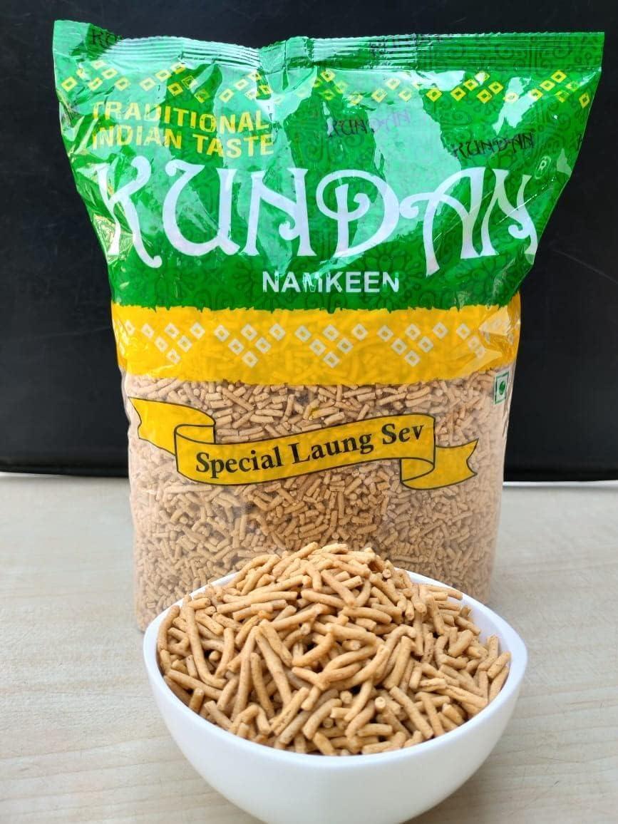 KUNDAN NAMKEEN KUNDAN NAMKEEN Laung Sev Crispy & Crunchy Barik Namkeen Snacks for Foodie Indians, 500gm (Pack of 3)