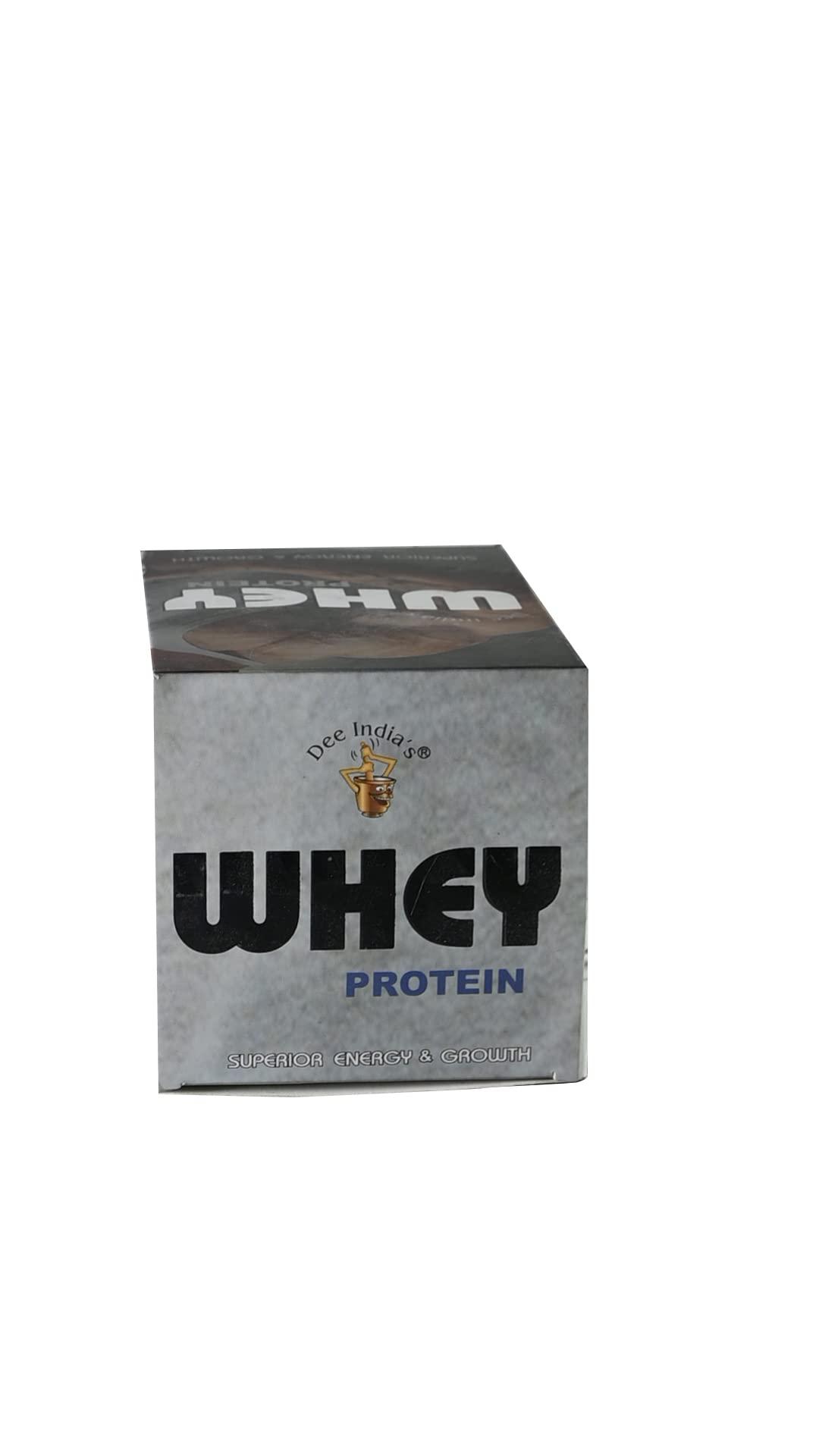 DEE INDIA HERBALS DEE INDIA HERBALS Whey Protein Powder Concentrate Instantized For Mens - Superior Energy & Muscle Growth (Unflavoured) (500gm, Pack of 1)