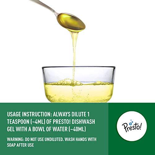 Presto! Amazon Brand - Presto! Disinfectant Surface Cleaner - 5 L (Lavender) & Amazon Brand - Presto! Dish Wash Gel - 2 L (Lemon)
