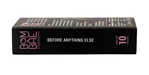 BOMBAE BOMBAE condoms Cotton Candy 3 in 1, Pack of 10 condoms for men family pack flavour Combo Pack of 10 (10 pieces per pack) 100 dotted condom combo pack offer men extra dotted, ribbed