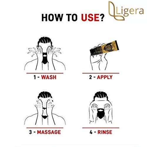 Ligera Ligera Face & Beard Wash For Men with Activated Charcoal, Jojoba & Vitamin E | Made in India (Pack Of 2)