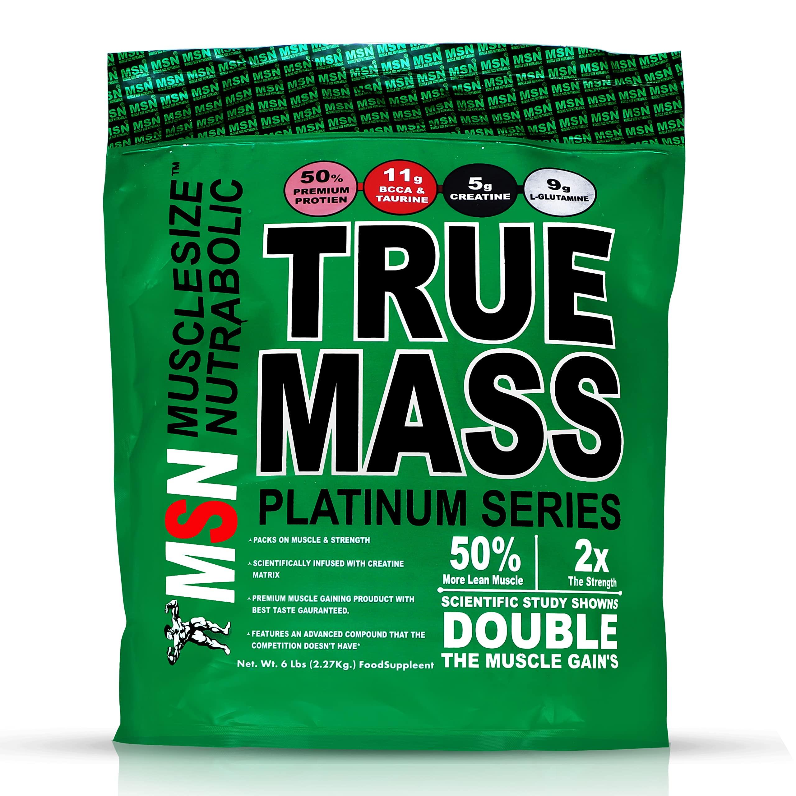 MUSCLE SIZE MUSCLE SIZE True Mass Gainer Powder Platinum Series (6lbs,2.72kg) Vanilla