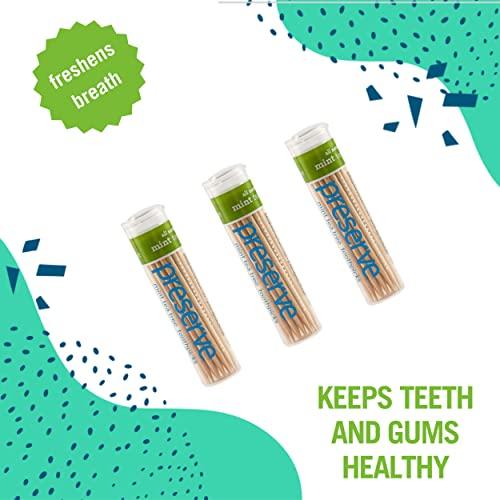 Preserve Preserve Flavored Toothpicks, Mint Tea Tree, 3 Count