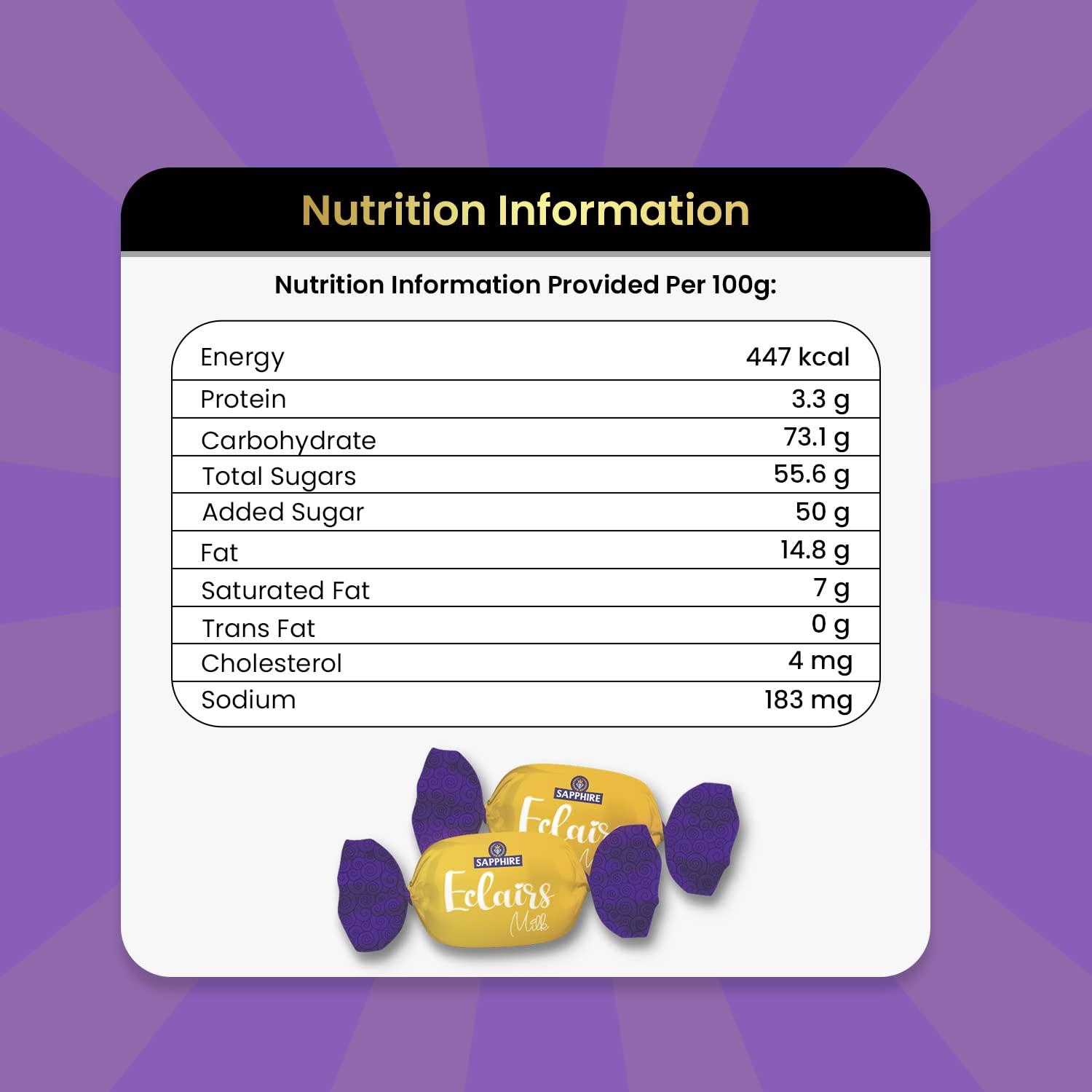 Sapphire Sapphire Eclairs - Creamy Milk Toffee, Caramel with Milky Centre, 800g