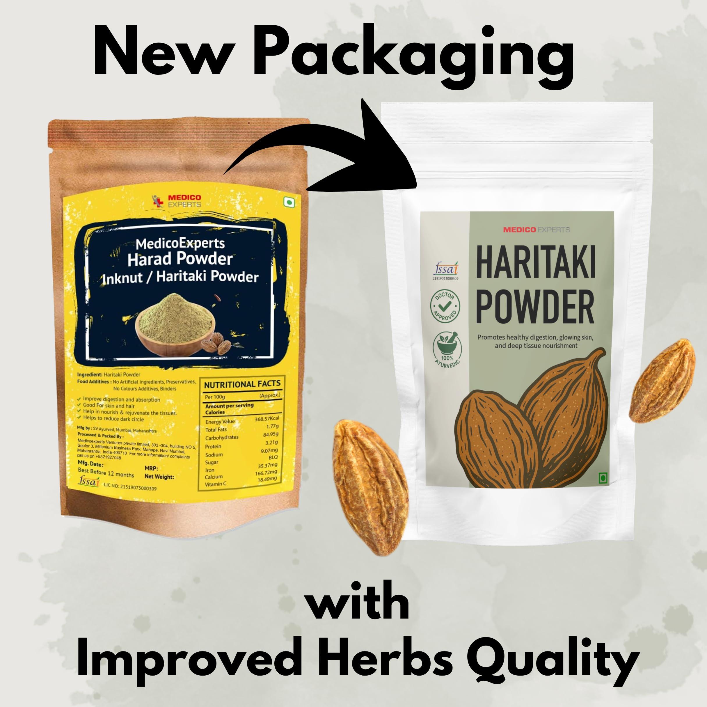 MedicoExperts MedicoExperts Haritaki Powder Organic - 200gms - Inknut Powder for Dark Circles, Face, Skin & Healthy Digestion - Harde Powder, Kadukkai Powder, Harad Powder