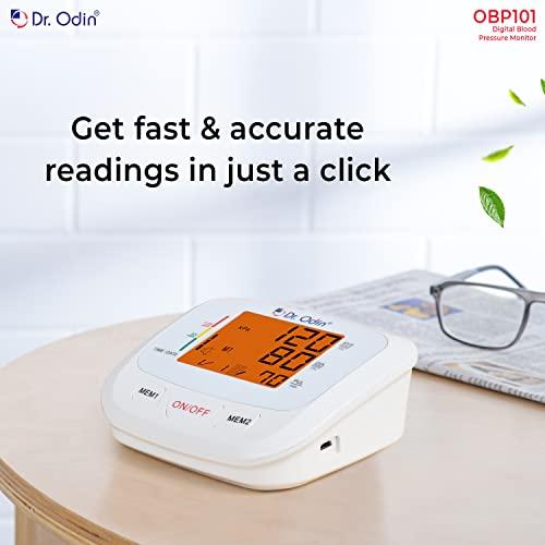 Dr. Odin Dr. Odin OBP 101 Fully Automatic Digital Blood Pressure Monitor with Large Cuff BPM Monitor at Home BP Machine for Doctors (White, 1 Year Warranty)