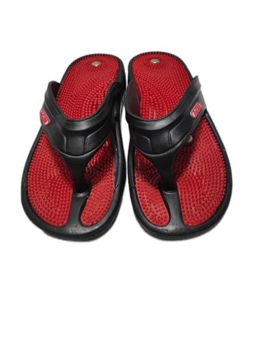 Acm Acupressure Slipper for Unisex-Foot Massage/Relax (Red, numeric_10)