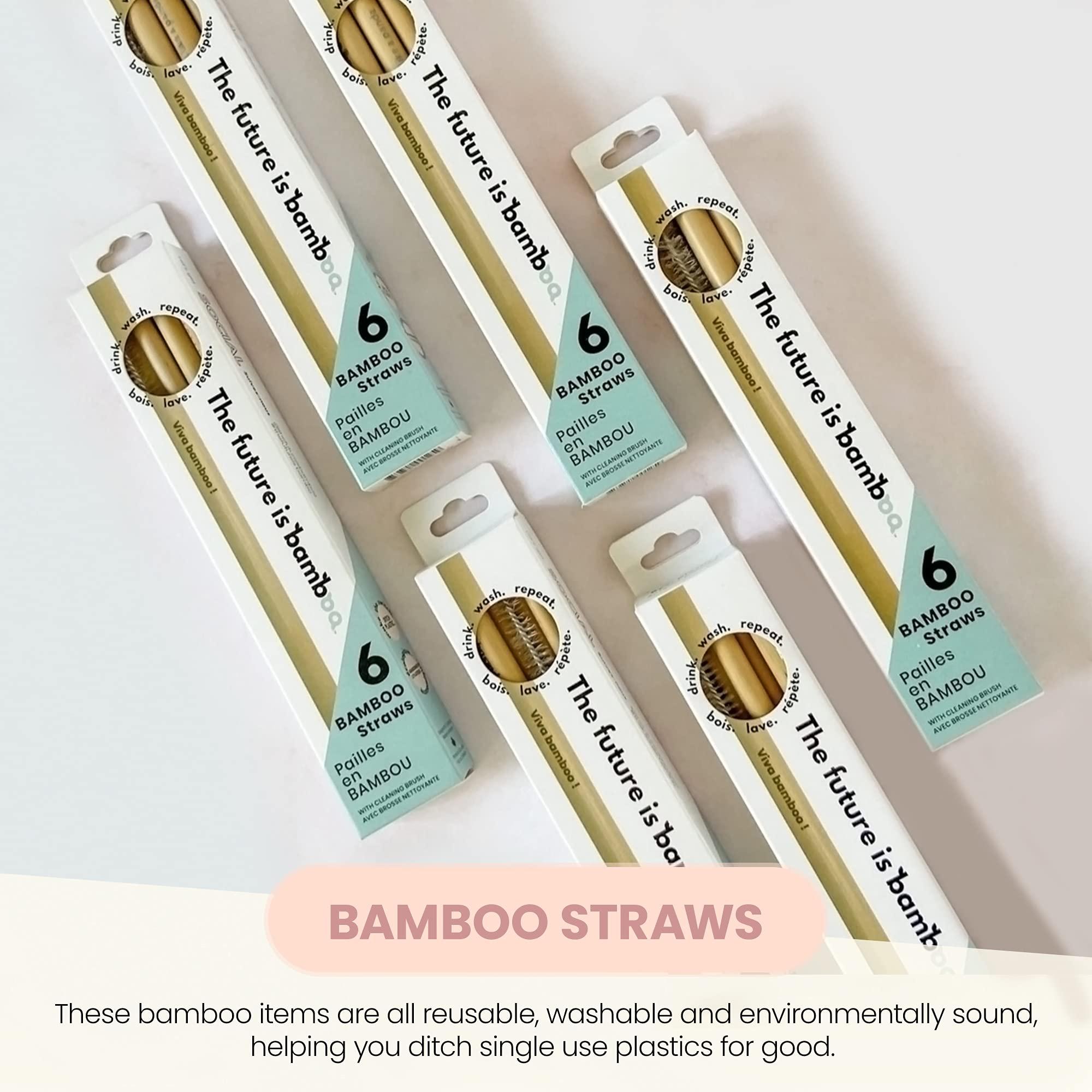 The future is bamboo The Future is Bamboo Bamboo Straws, Reusable Straws, Wooden Straws for Drinks, Pack of 6