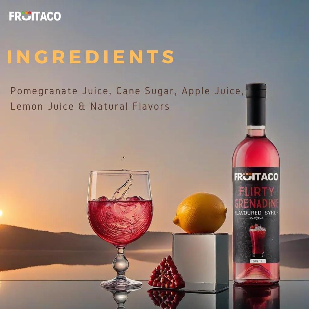Fruitaco Fruitaco Blue Curacao Liquid Syrup Grenadine Green Mint Mojito Mint - Mocktail Syrup, Cocktail Mix, Cocktail Syrup Mojito Syrup Perfect For Mocktails&Cocktails,Mint Syrup Flavor Pack Of 4 (375 Ml)
