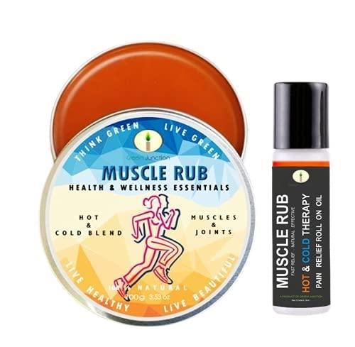 Green Junction Green Junction All Natural Muscle Rub For Muscles & Joint Pain Relief with Roll on Oil (100+10 g)