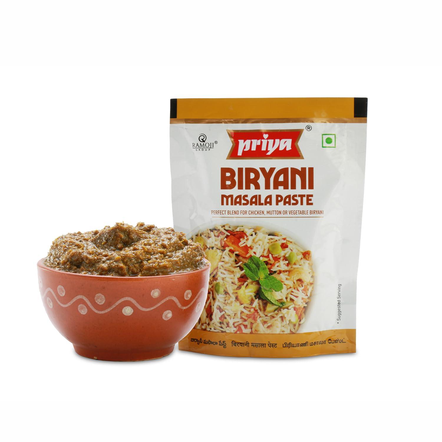 Priya Priya Biryani Masala Paste -100G (Pack Of 4) | Ready To Cook | Naturally Processed | Authentic Aroma And Flavour For Cooking, Vegetable Masala