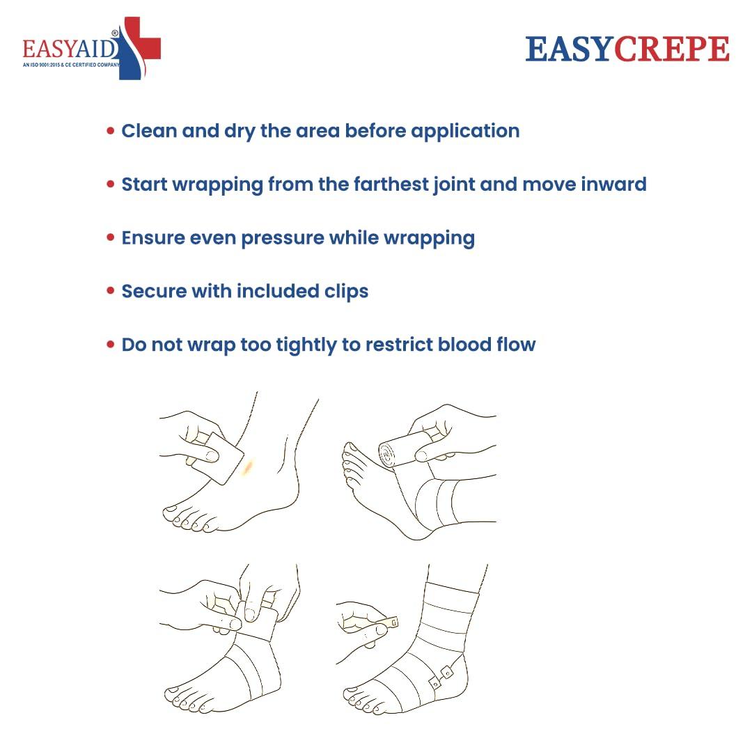 EASYAID EASYAID Cotton Crepe Bandage for Pain Relief, 10cm X 4mt
