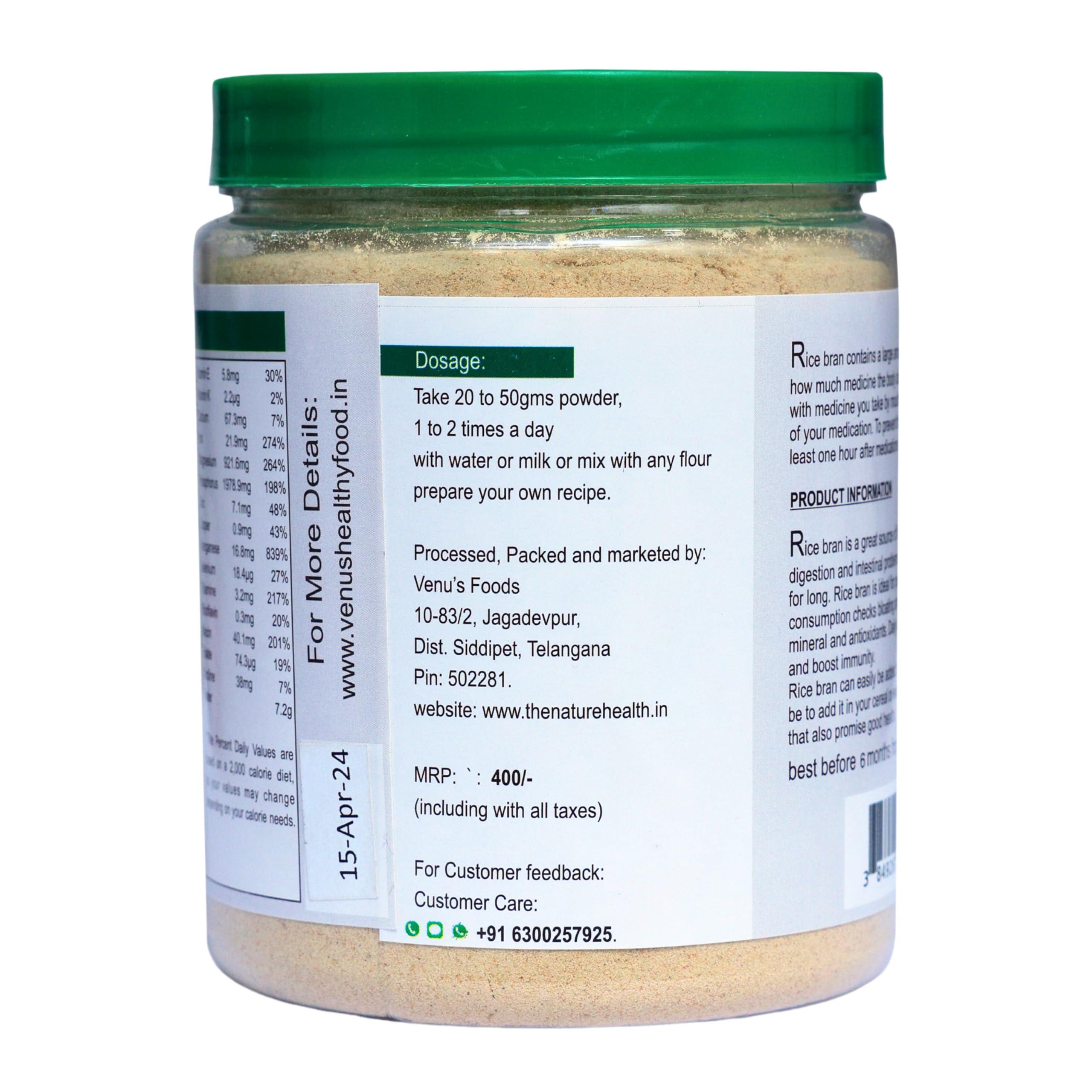 venus foods Nature health organic purified rice bran powder (stabilized) 200g