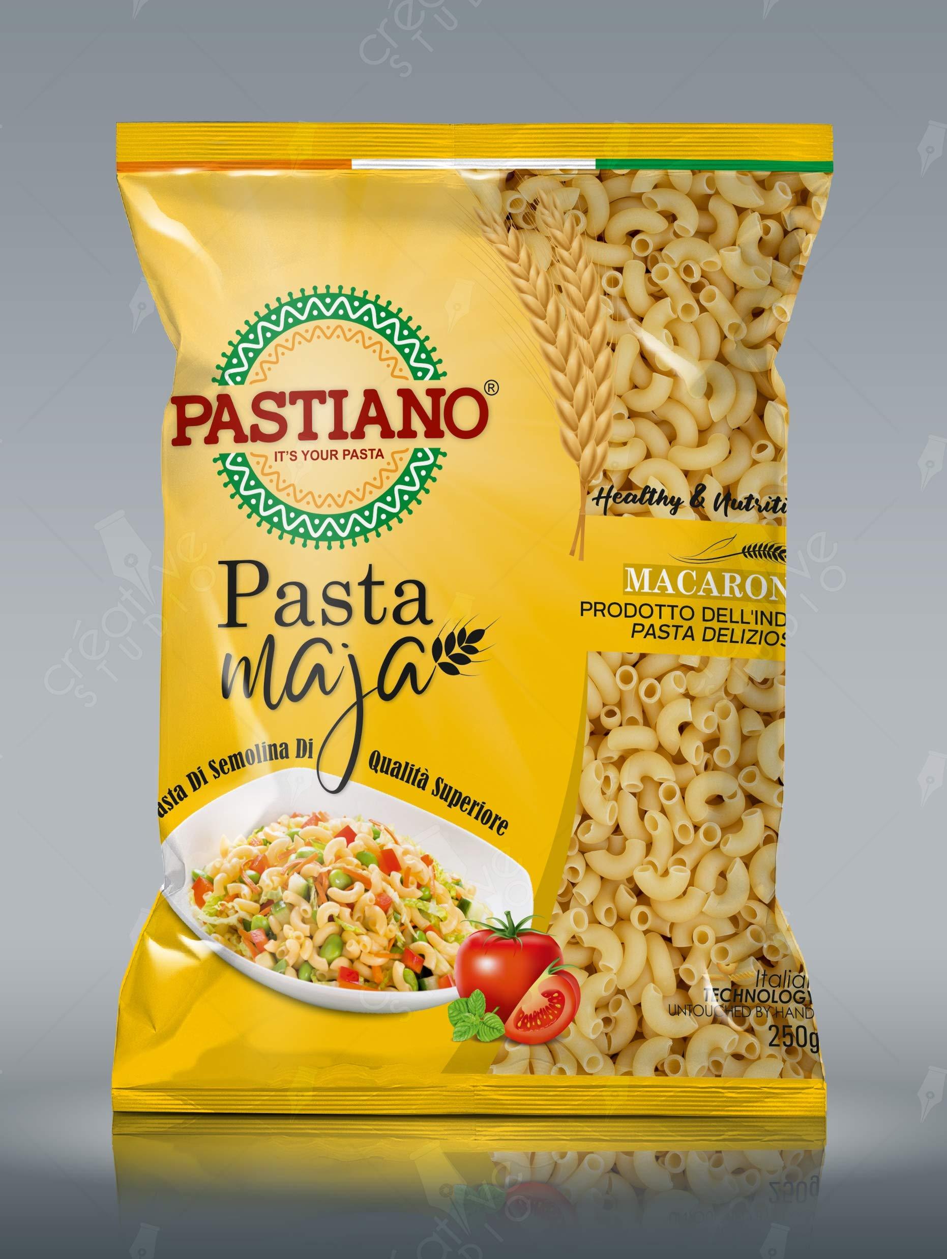 PASTIANO Pastiano Macaroni, Fusilli, Penne And Shells Pasta Maja- 250 Gms Each- (Pack Of 8)