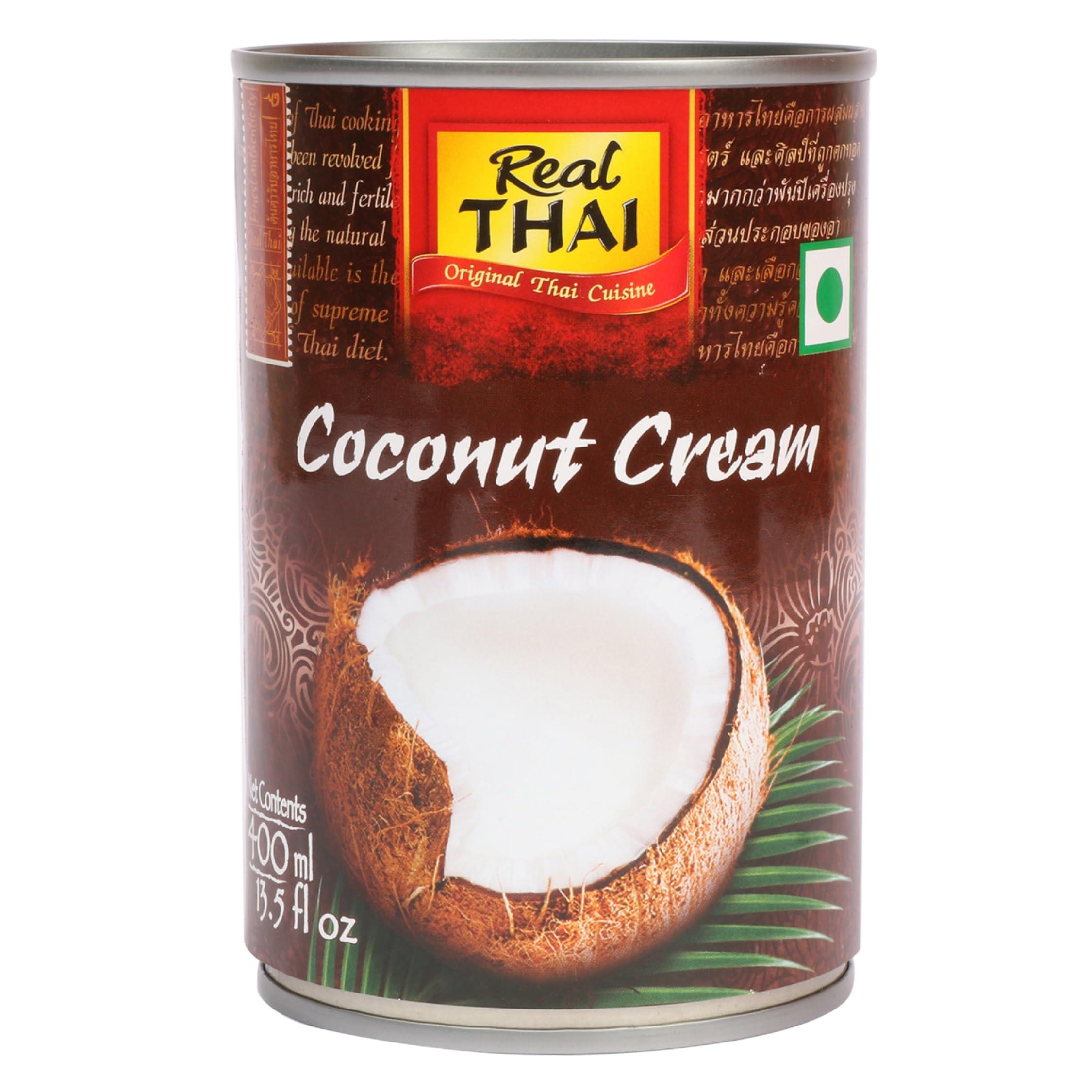 Real THAI Original Thai Cuisine Real Thai Coconut Cream, 400ml (Pack of 1)