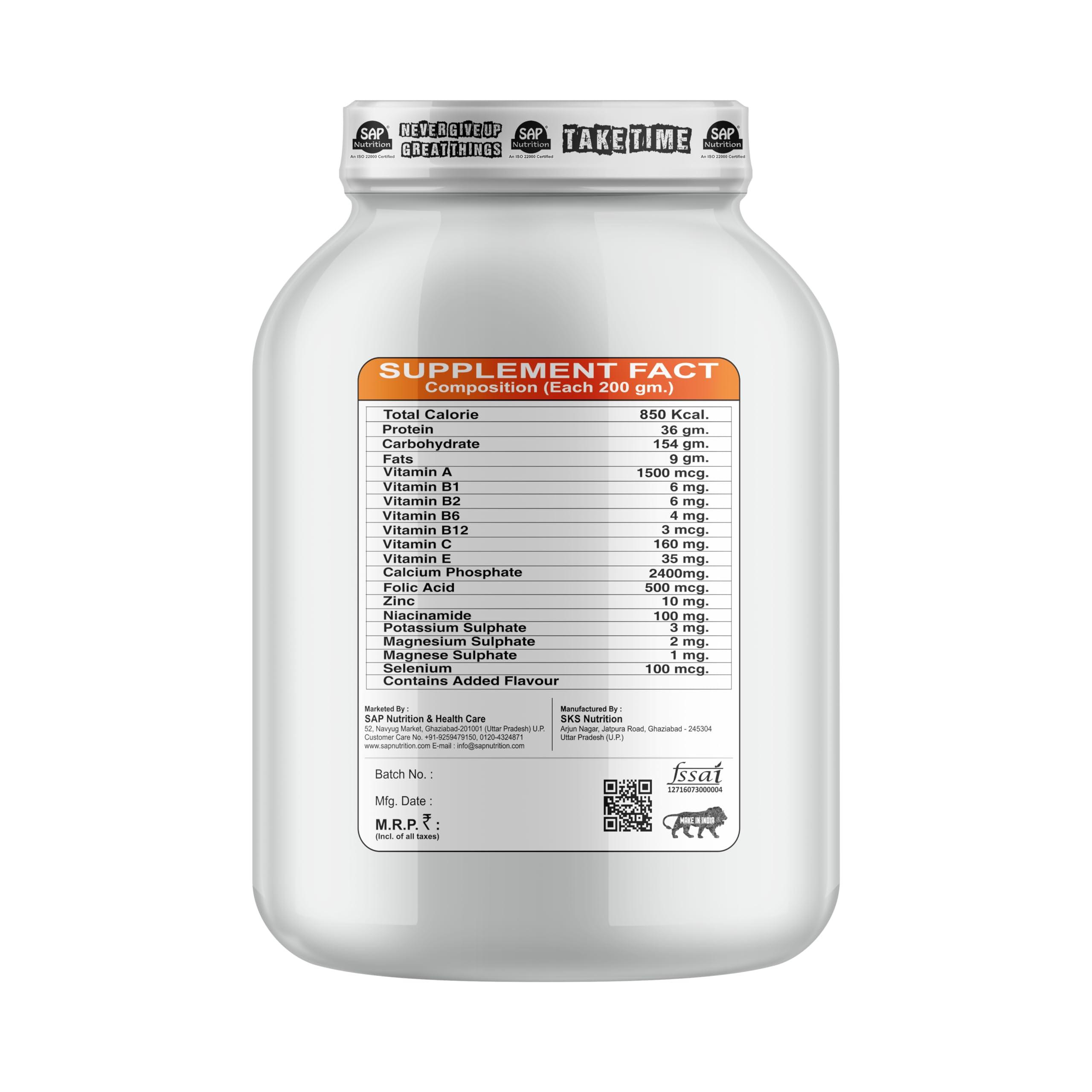 SAP NUTRITION Sap Nutrition super Weight Gainer Mass Gainer and Weight Gainer for bulk (Strawberry)