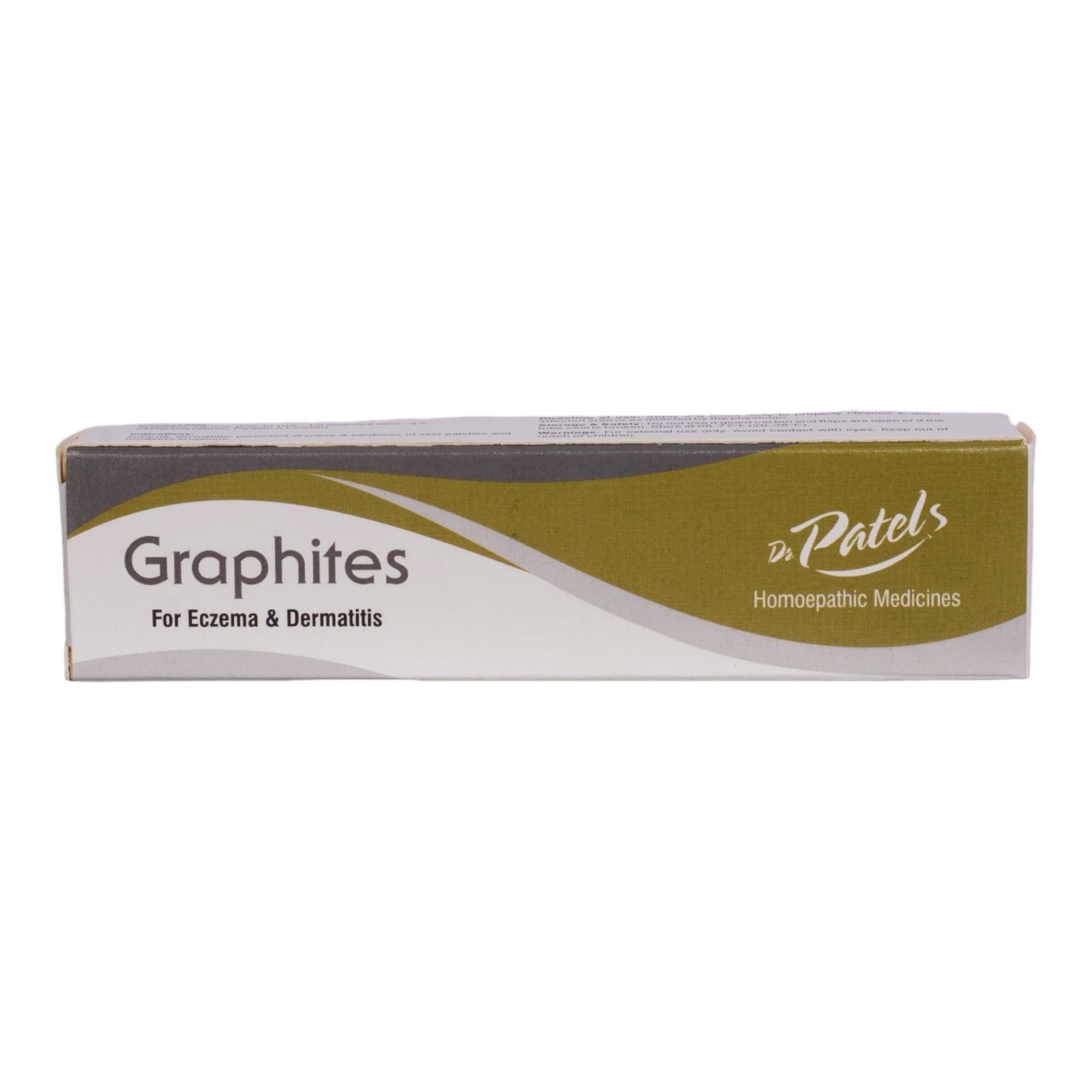 DR PATELS HOMEOPATHIC MEDICINES Dr Patel\'s Homeopathic Graphite Cream for Eczema & Dermatitis | Ointment for skin patches dryness and hardness - 25gm (Pack of 1)