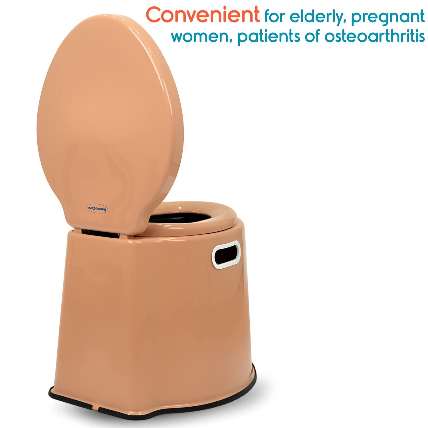 KosmoCare KosmoCare Plastic Portable Commode Toilet Stool, Commode Stool, Toilet Commode For Patients, Indian Commode Stool, Portable Toilet Seat For Adult, Kids & Handicap People, White