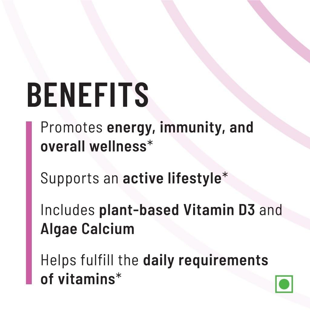 Unived Unived Basics Multivitamin & Minerals For Women, 100% Rda Of All Vitamins With Algae Calcium & Plant-Based Vitamin D3 Plus Important Minerals, Complete Formulation For Health & Wellbeing - Capsule