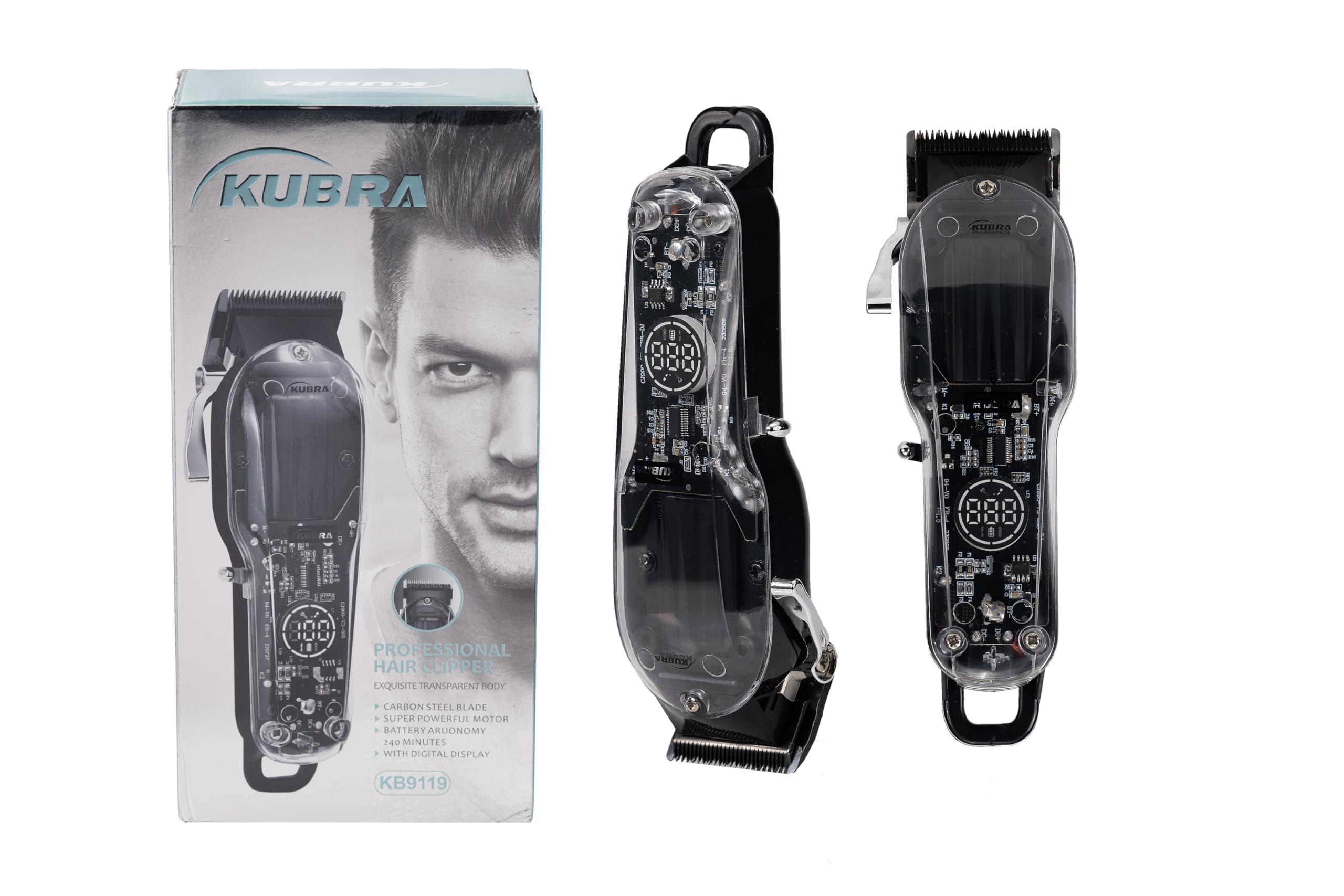 Kubra Kubra KB - 9119 Professional Hair Clipper For Men - Black | Beard & Body Trimmer | Usb Fast Charging | Stainless Steel self-sharpening blades