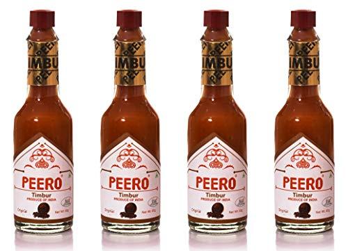 Peero PEERO Ultra Hot Cherry Pepper Sauce Infused with Sichuan Pepper, Made With 100% Organic Dalle Khursani Chilli Pepper from Sikkim, Pack of 4 x 60 gm each (240g)