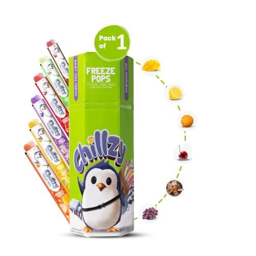 Chillzy Freeze Pops Chillzy Freeze Pops - 12 All Natural Ice Pops - 2 x 6 Flavors - Teeth Friendly - 70ml each - 1 Pack
