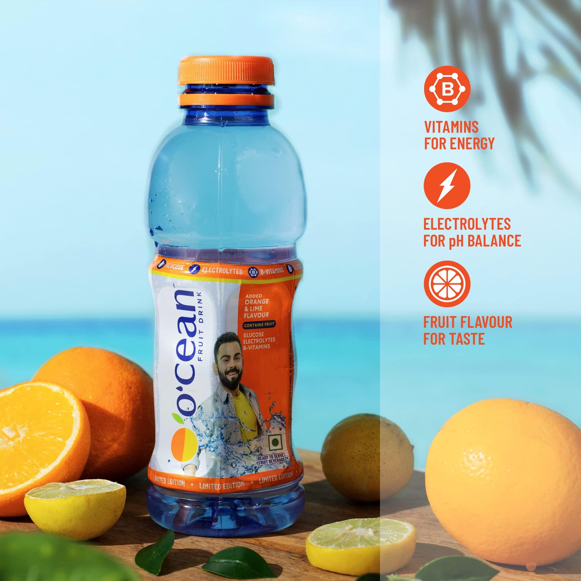 O'CEAN Ocean Fruit Drink Peach & Passion 500 ML (Pack of 6) and Orange & Lime Fruit Flavour 500 ML (Pack of 6)