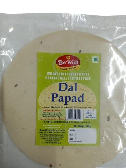 Bewell Bewell - Gluten Free Dal Papad I 200gx3 | Urad Dal | Moong Dal | Rice | Cumin and Salt I