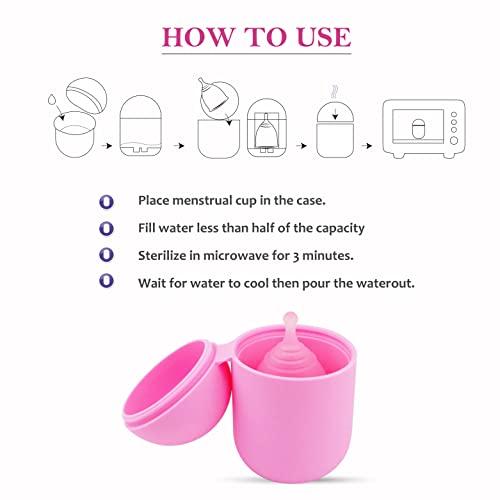 Senziwash Senziwash Menstrual Cup Sterilizer and Case | Easy-To-Use | Kills 99% Of Germs In 3 Minutes | Microwave Friendly | Reusable Silicone Sterilizing Holder (Sterilizer & Case (Pink))