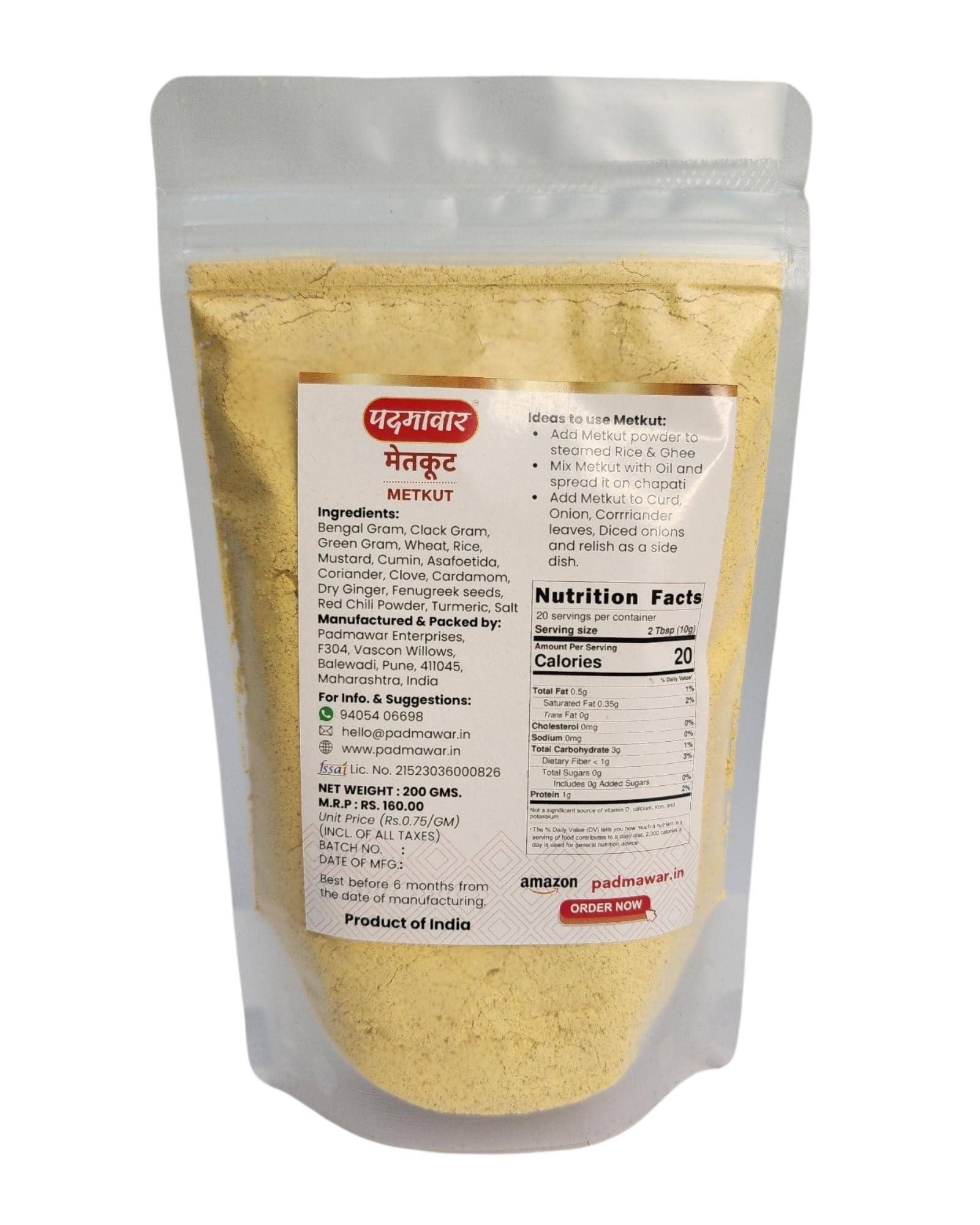 Padmawar Padmawar Metkut Powder - Traditional Maharastrian Metkut Powder | Delicious & Ready-to-Eat | Methkut | | No Preservatives or Additives (200 Gms)
