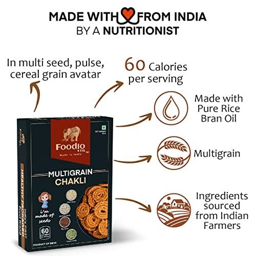 Foodio.fit Foodio.fit Multigrain Chakli Delicious Namkeen & Snacks | Gluten Free | Vegan | No Artificial Preservatives |Ready to Eat Snacks Murukku