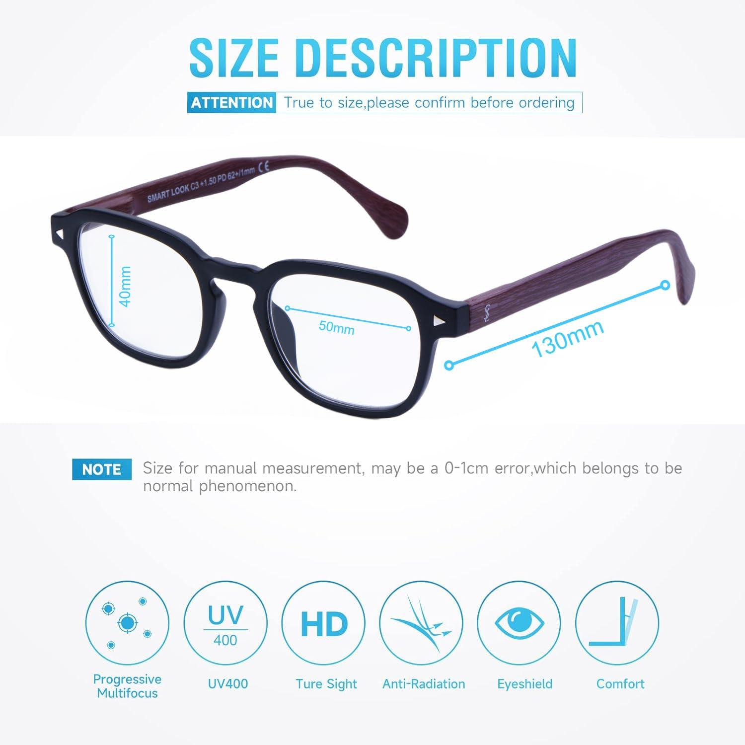 AEC AEC Profuse2 Unisex Reading Glasses +1.75 Power Full Rim Dual-Tone Plastic Frame BlueRazr Blue Light Blocking Lenses Single & Multi-Focus Vision With Soft Sleeve Case for Men & Women (CharcoalBurby)