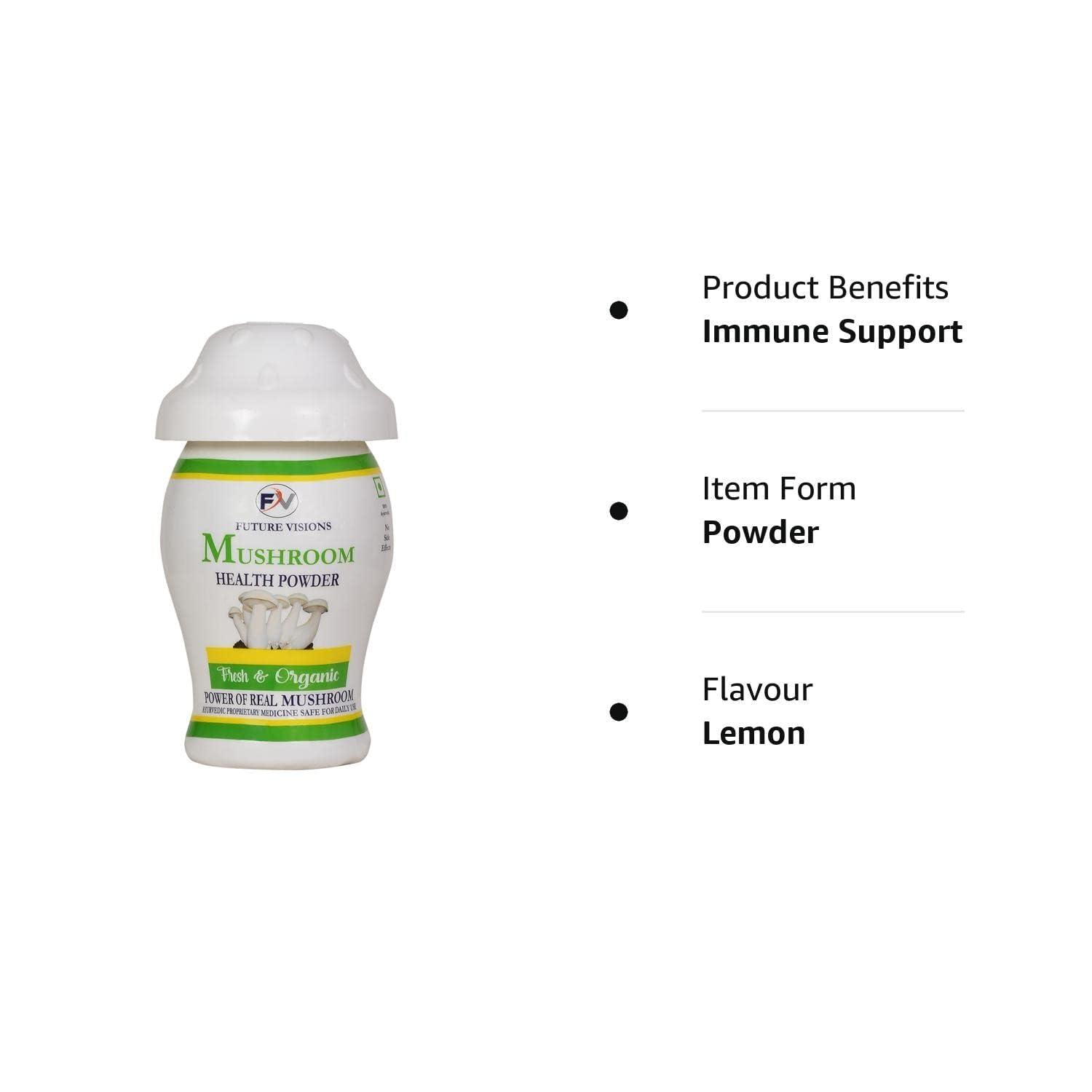 STAR SUNLITE STAR SUNLITE Mushroom Health Powder For Men and Women | Fresh and Organic | 100% Ayurvedic Weight Gainer | Net Weight 2 * 100g | Pack of 2