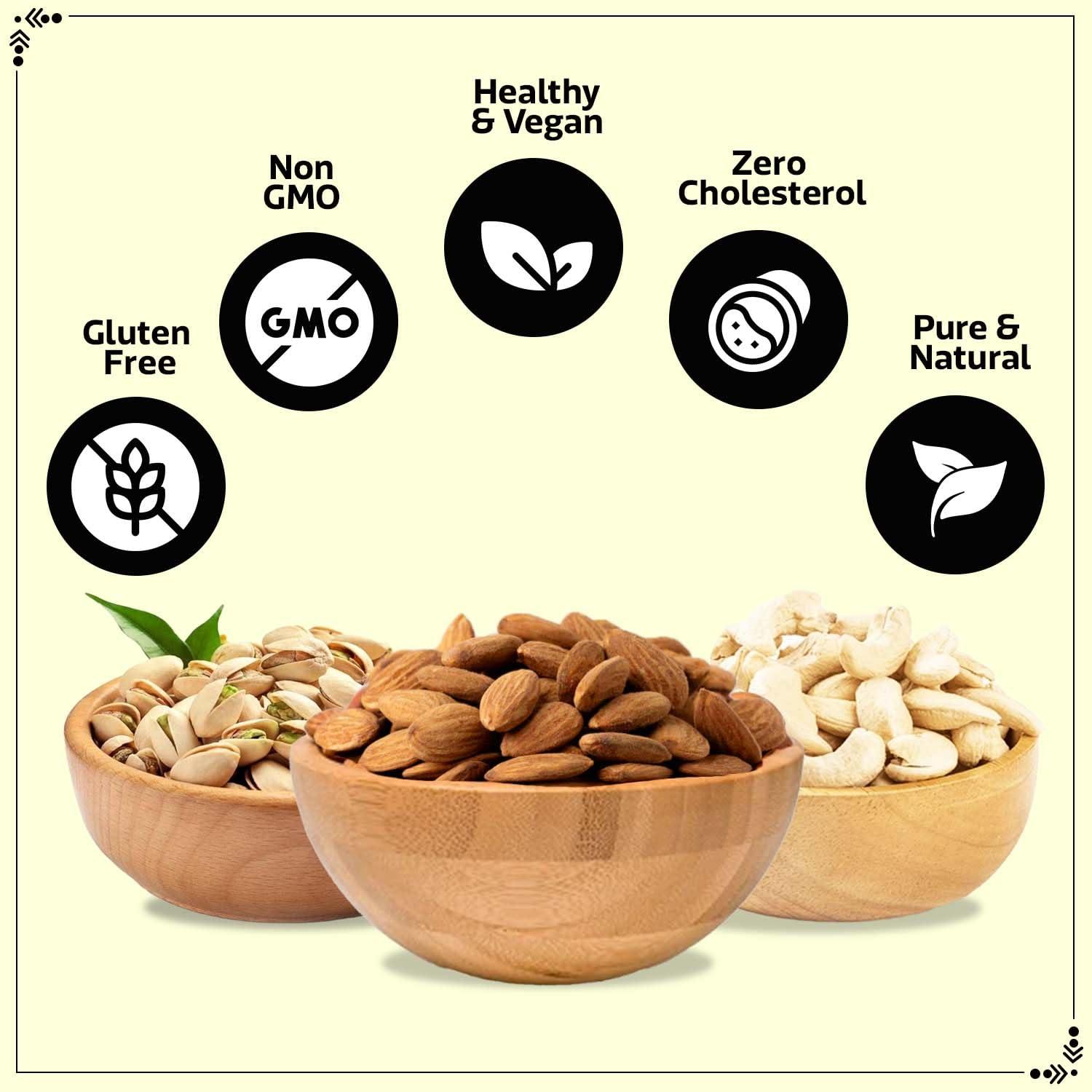 WONDERLAND FOODS (DEVICE) WONDERLAND FOODS Roasted and Salted Dry Fruits Combo Pack of 3 (Almonds, Cashew Pistachios), 100 g Each