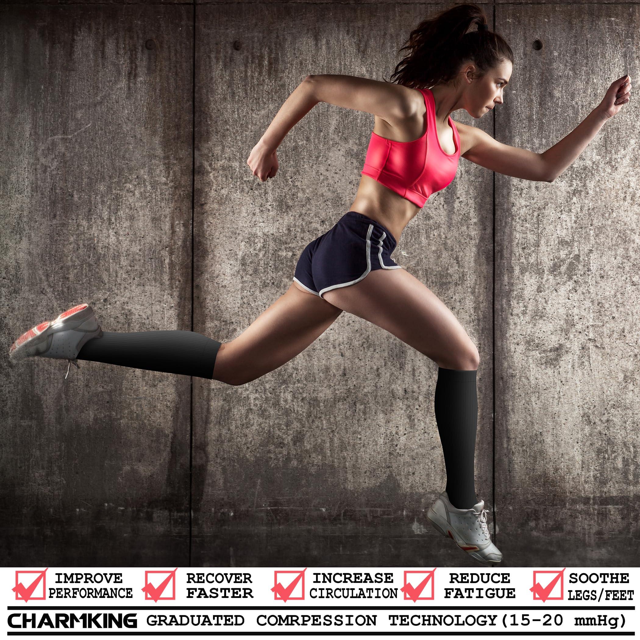 CHARMKING CHARMKING Compression Socks (3 Pairs) - 15-20 mmHg, Athletic Support for Running, Cycling, Travel - Boost Circulation and Performance
