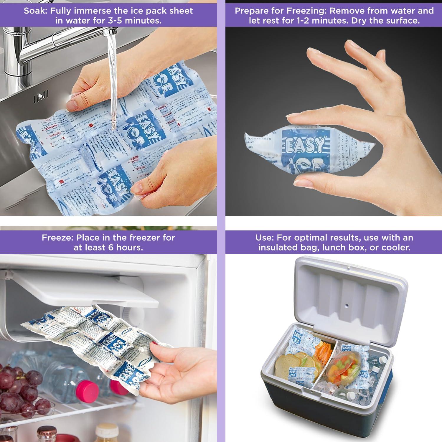 EASY ICE Cool Energy Easy ICE 5 Sheet Pack for Ice Boxes, Coolers & Cold Storage  Long-Lasting, Reusable & Safe Cooling Sheet for Ice Box, Cold Therpy, Toothech, Fever, Neck, Elbow Pain