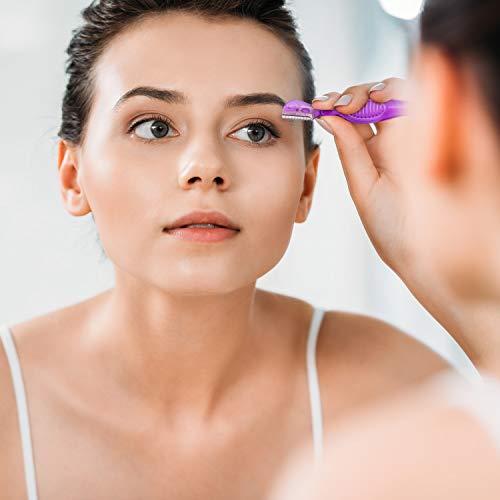 Mudder 24 Pieces Eyebrow Razor Mini Portable Eyebrow Shaver Multipurpose Face Razors Stainless Steel Makeup Face Care Tools with Precision Cover for Women Men Face Hair Removers