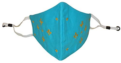 Kheyali Boutique Kheyali Boutique Pure Cotton Hand Embroidered Washable Reusable Anti Pollutant 3 Ply Face Mask(Light Blue,Pink,Blue Pack of 2)