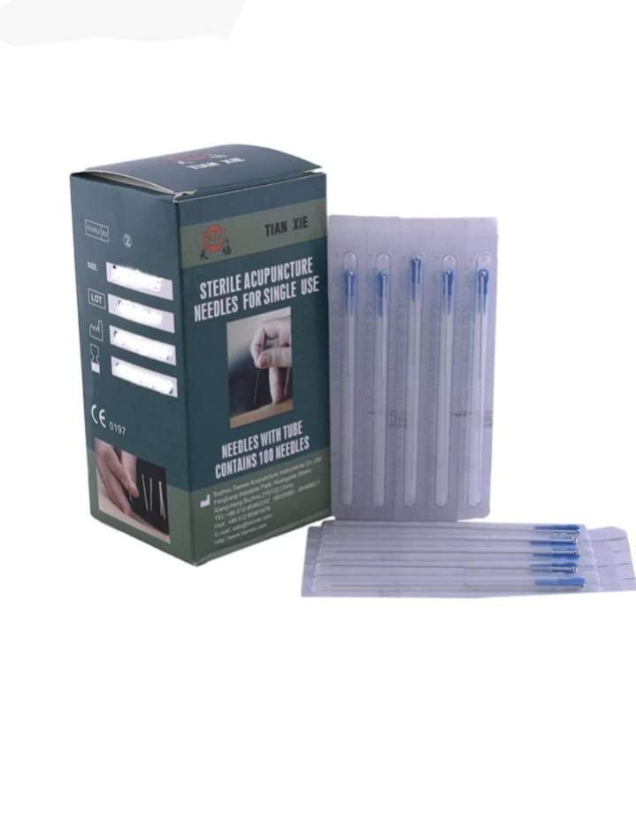 ALS ENTERPRISES ACUPRESSURE dry needles 25x50mm physiotherapy acupuncture needles Tube pack 100 pcs box Single Use .25x50 (set of 2)