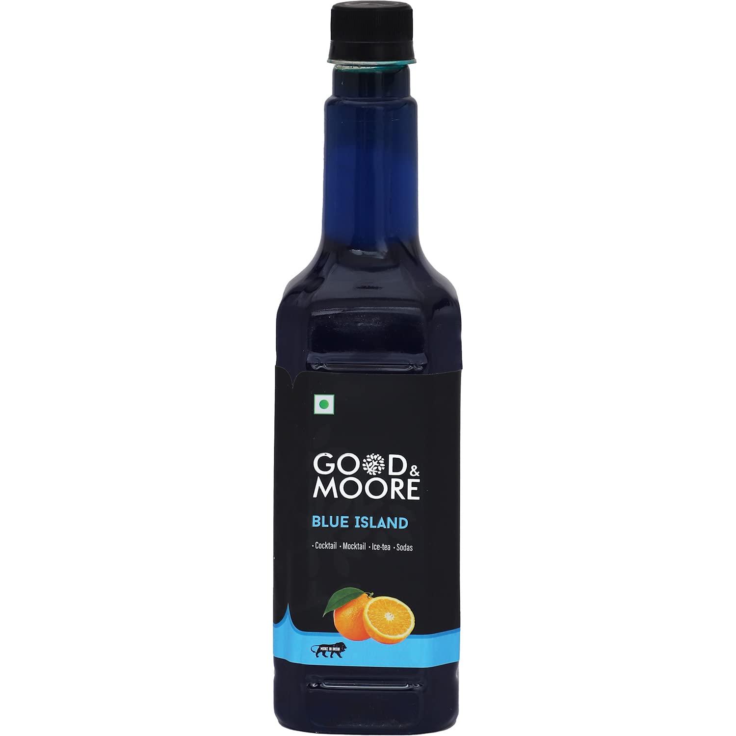GOOD+MOORE GOOD&MOORE Combo of 2 | Blue Island, Spicy Jamun | For Cocktail, Mocktail, Sodas, Ice-teas and more | Concentrated Syrup | Premium Syrup | (750ml x 2)