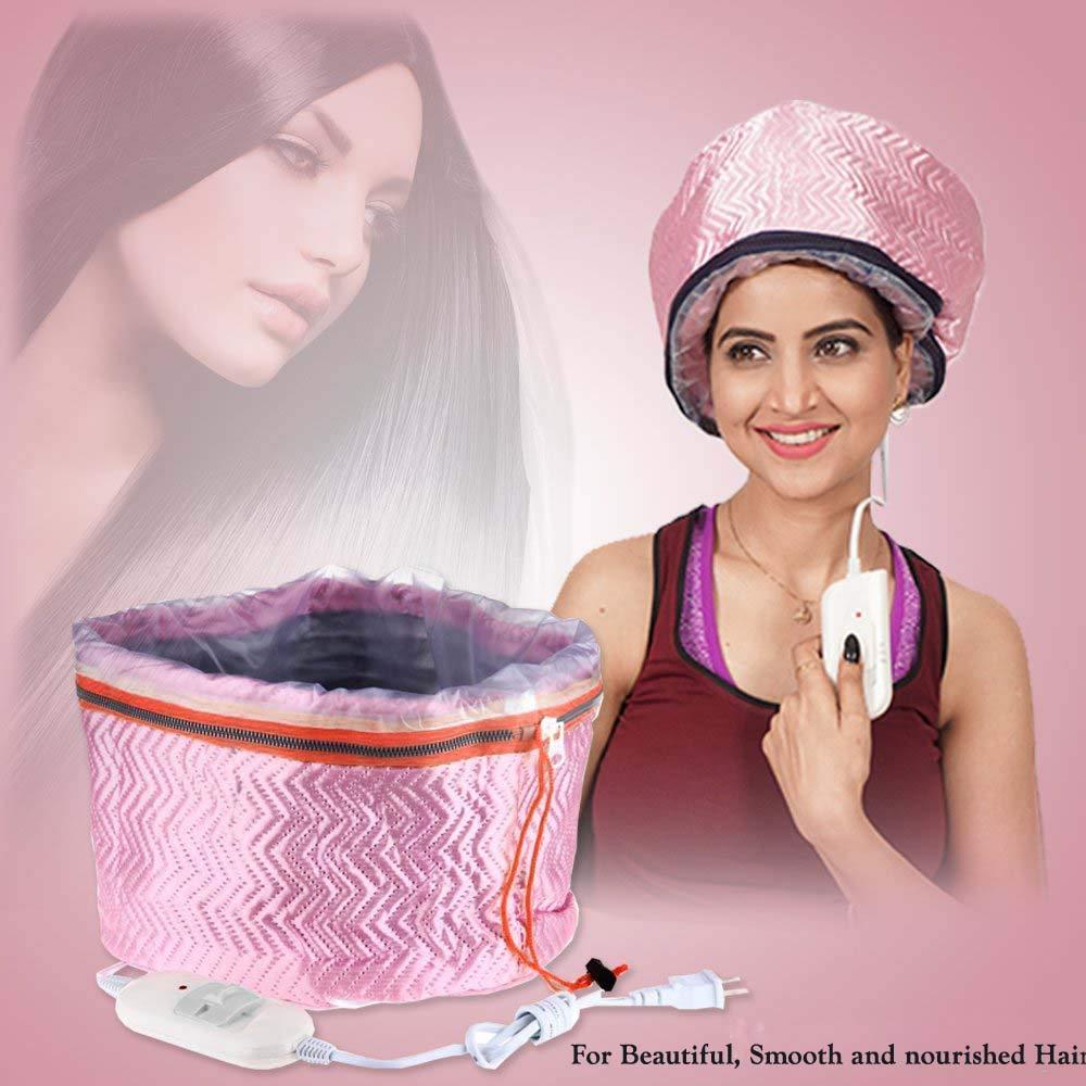 MOBDESK MOBDESK Hair Care Thermal Head Spa Cap Treatment with Beauty Steamer Nourishing Heating Cap, spa cap steamer, hair steamer cap, Spa Cap For Hair, Spa Cap Steamer For Women (PINK CAP) 0987
