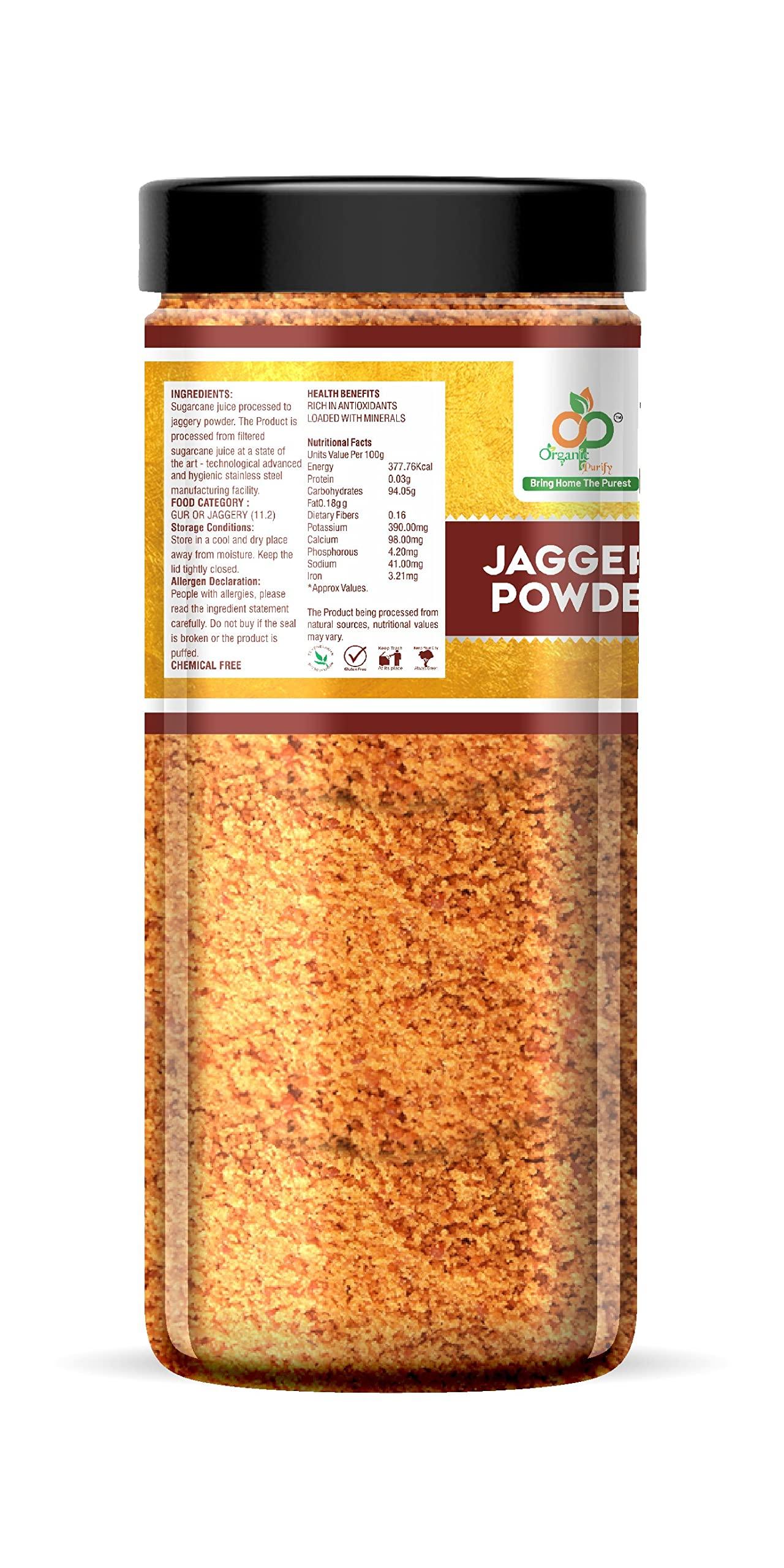 ORGANIC PURIFY Organic Purify Gur Jaggery Powder | Natural Jaggery & 100% Pure Jar Pack 800g