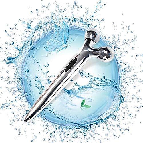 Generic Eazy Sales 3D Manual Roller Massager Face-lift Wrinkle Remover Facial Massage for Relaxation and Skin Tightening Tool (Silver, 14 x 4.8 x 3.6 cm)