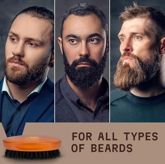 G.B.S G.B.S Men Beard & Mustache Brush 100% boar bristle wooden handle brush for Perfect Grooming and Soften Your Facial Hair Professional Premium beard brush for super-stylish beard, Adds Shine & Softness