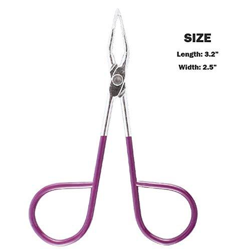 Curtis Best PROFESSIONAL Scissor TWEEZERS Great PRECISION for Facial Hair,Ingrown Hair,Fine Hair, Blackhead. PORTABLE, Silver & Purple Men/Women with EASY SCISSOR HANDLE Expert Tools Made in MEXICO (UPDATED