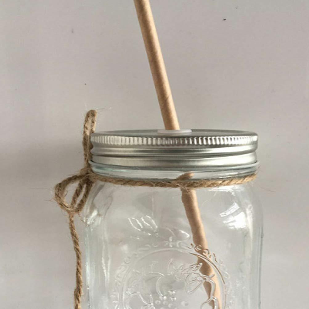 TOYANDONA TOYANDONA 200PCS Kraft Paper Straws Biodegradable Eco-Friendly Drinking Straws Bulk for Juices Coffee Drink Stirrer