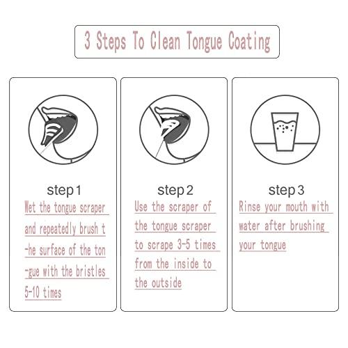 PIVHWIR PIVHWIR 4-Pack Tongue Scrapers, Tounge Scraper Cleaner Keep Fresher Breath, Tongue Cleaner Brush for Adults Kid Helps Fight Bad BreathRandom Color