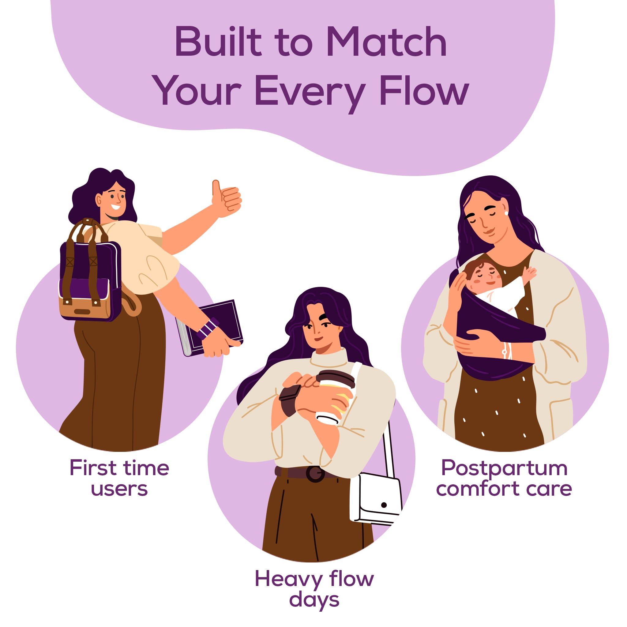 Evereve EverEve Ultra Absorbent Disposable Period Panties, M-L, 5\'s Pack, 0% Leaks, Sanitary protection for women & Girls, Maternity Delivery Pads, 360 Protection, Postpartum & Overnight use, Heavy Flow